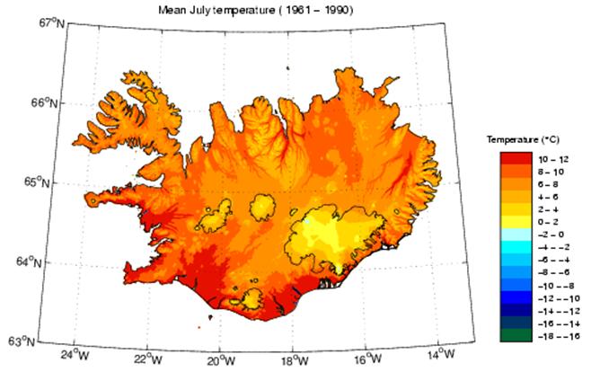 Температура 20 июня. Климатическая карта Исландии. Климат Исландии карта. Карта Исландии средняя температура. Климатическая карта Исландии на русском.